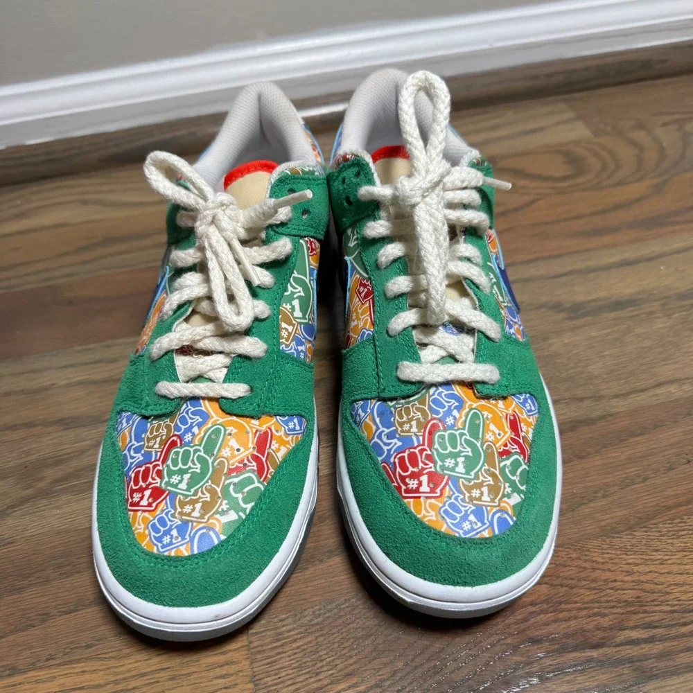 Nike Dunk Low GS 7Y Green Blue Multi Foam Finger DZ5299-300 Sports Sneaker